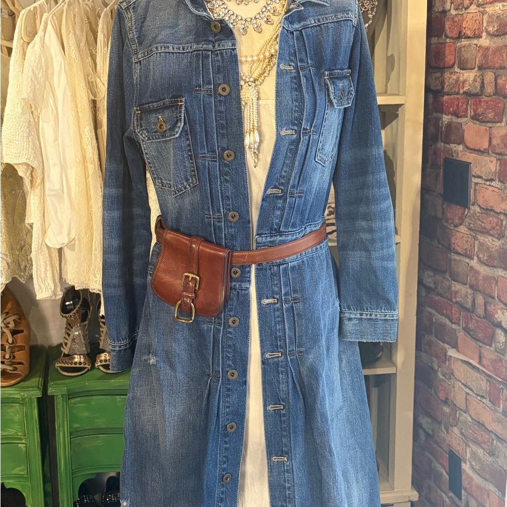 Ralph Lauren Blue Button-Front Maxi Denim Dress - Picture 5 of 16